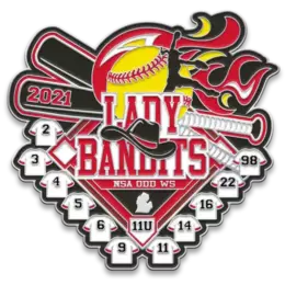 Bandits Baseball Pin Clipart, Vector Format